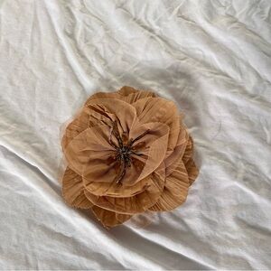 Tan Flower Brooch that doubles as hair clip